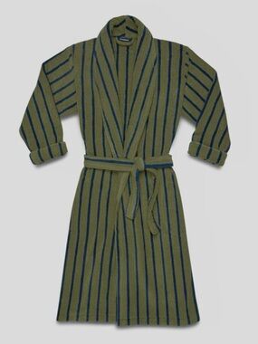 NWT Brooklinen Robe Striped Fresh Moss Super Plush